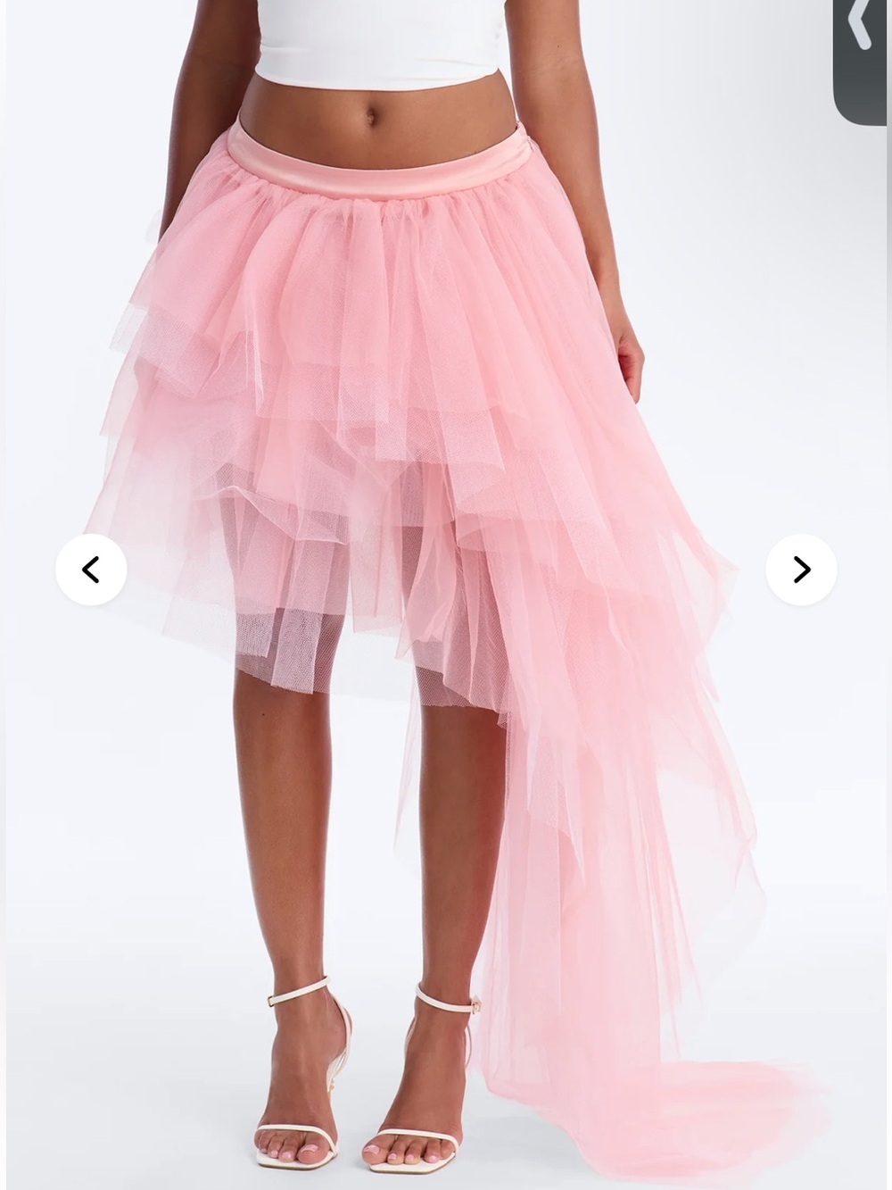 Pink high low tulle skirt